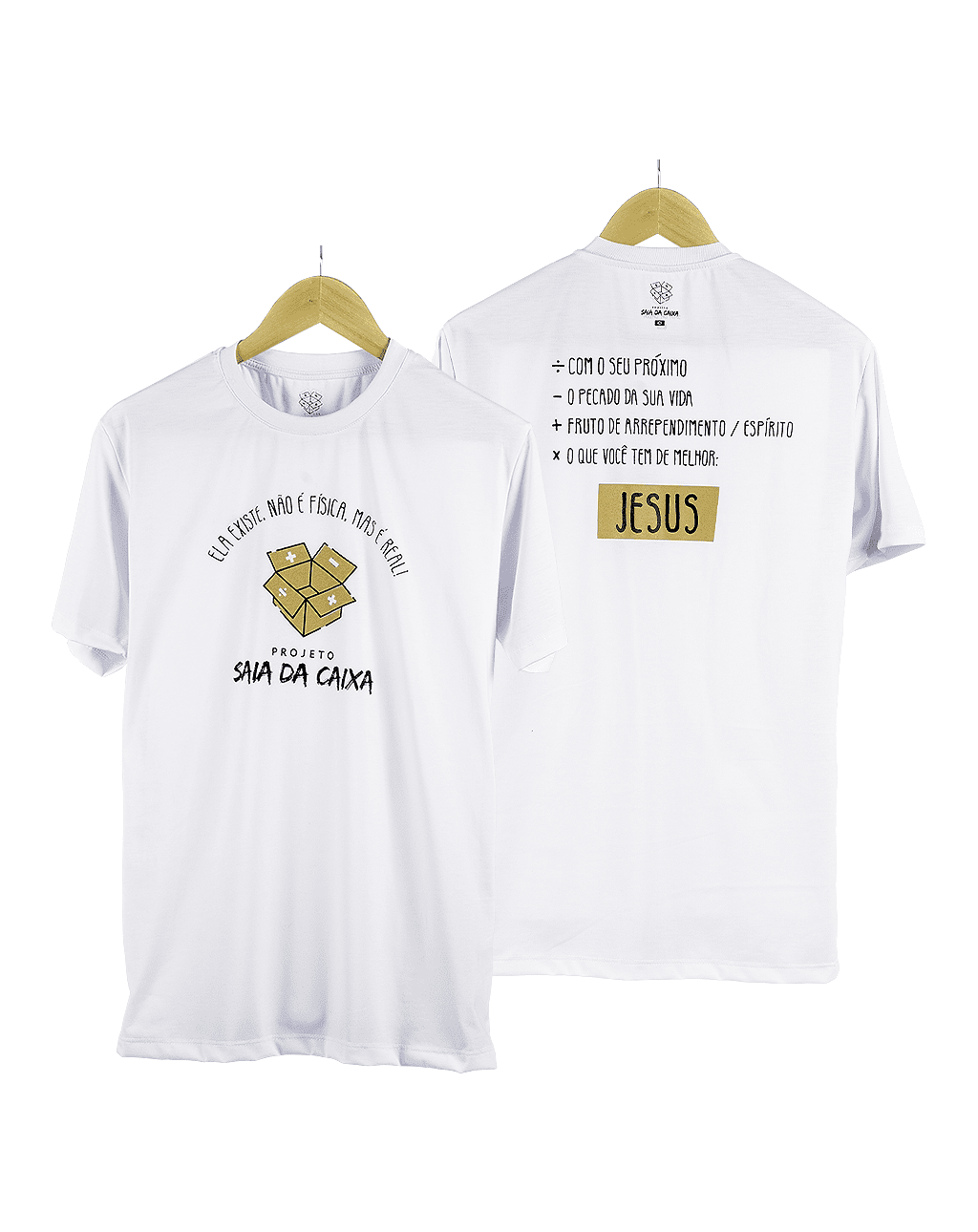 camiseta-saia-da-caixa-1 Camiseta Branca - Projeto Saia da Caixa - Imagem 1