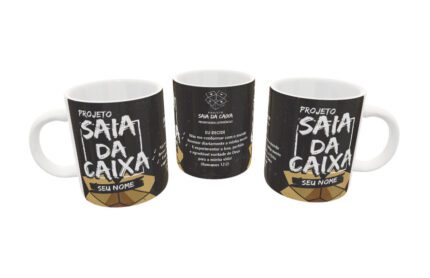 Caneca Preta Seu Nome - Saia da Caixa